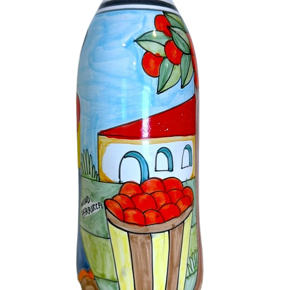Nino Parrucca Italian Hand Painted Art Pottery Vase